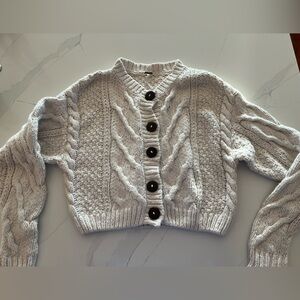 Free People Bonfire Cable Knit Cardigan